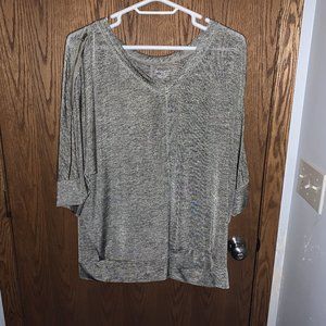 Gold Zip Shoulder Blouse